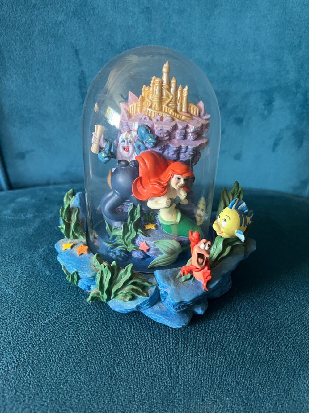 Disney The Little Mermaid Dome Figurine with Ariel, Sebastian & Flounder